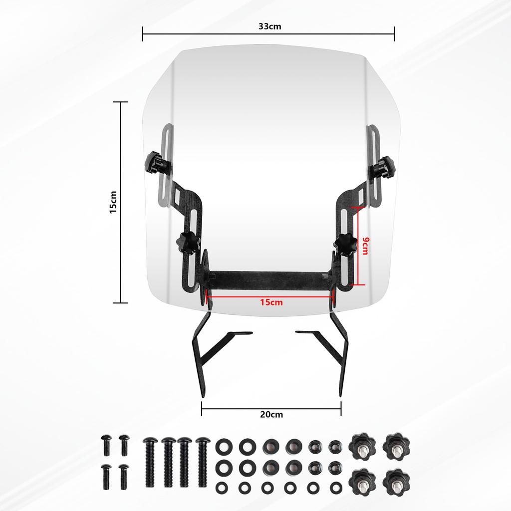 Hunter Cub Przednia szyba z regulacją wysokości Przednia szyba Motocyklowa CT125 Hunter Cub Części Customowe (Przezroczysty)