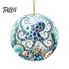 Marine Life Hanging Ornaments Ocean Theme Pearl Art Ornament, 2D Flat Acrylic Coastal Unique Gifts for Lovers Sea Suncatcher, Beaded Pattern