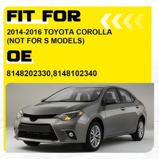Bumper Fog Light Cover Bezel Left + Right Side ABS For 2014-2016 Toyota Corolla