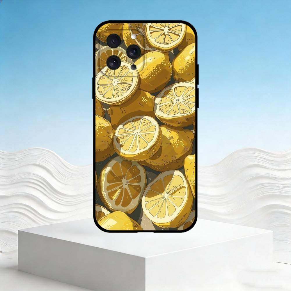 

A-art fruit Phone Case For iPhone 17,16,15,14,13,12,11 Plus,Pro Max,SE4Soft Silicone Black Cover iPhone12PRO
