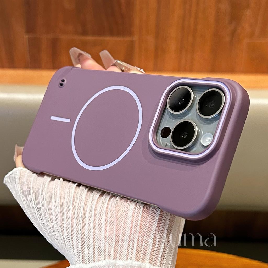 Anwendbar auf iPhone 16 Weiche und dünne magnetische Saug-Handyhülle mit Kreis Apple 15 Rahmenlose ultradünne PC-Schutzhülle mit Bare-Metal-Gefühl