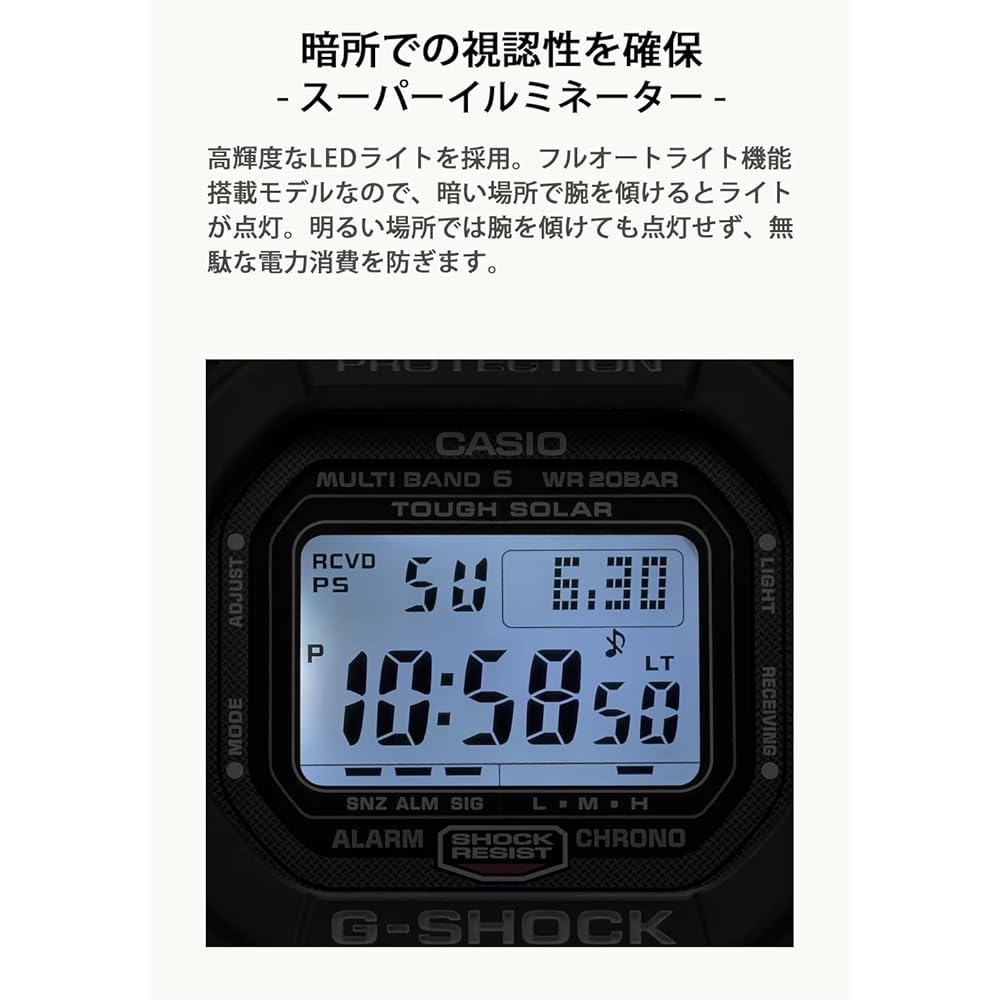Casio G-Shock GW-5000U-1JF Men's Black Radio Solar Watch Metal Case Screw Back