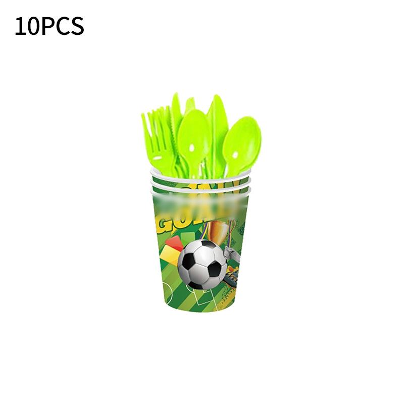 Football Themed Party Disposable Tableware Soccer Flag Paper Tray Tissue Ballon Cup Tablecloth Baby Shower Birthday Decoration