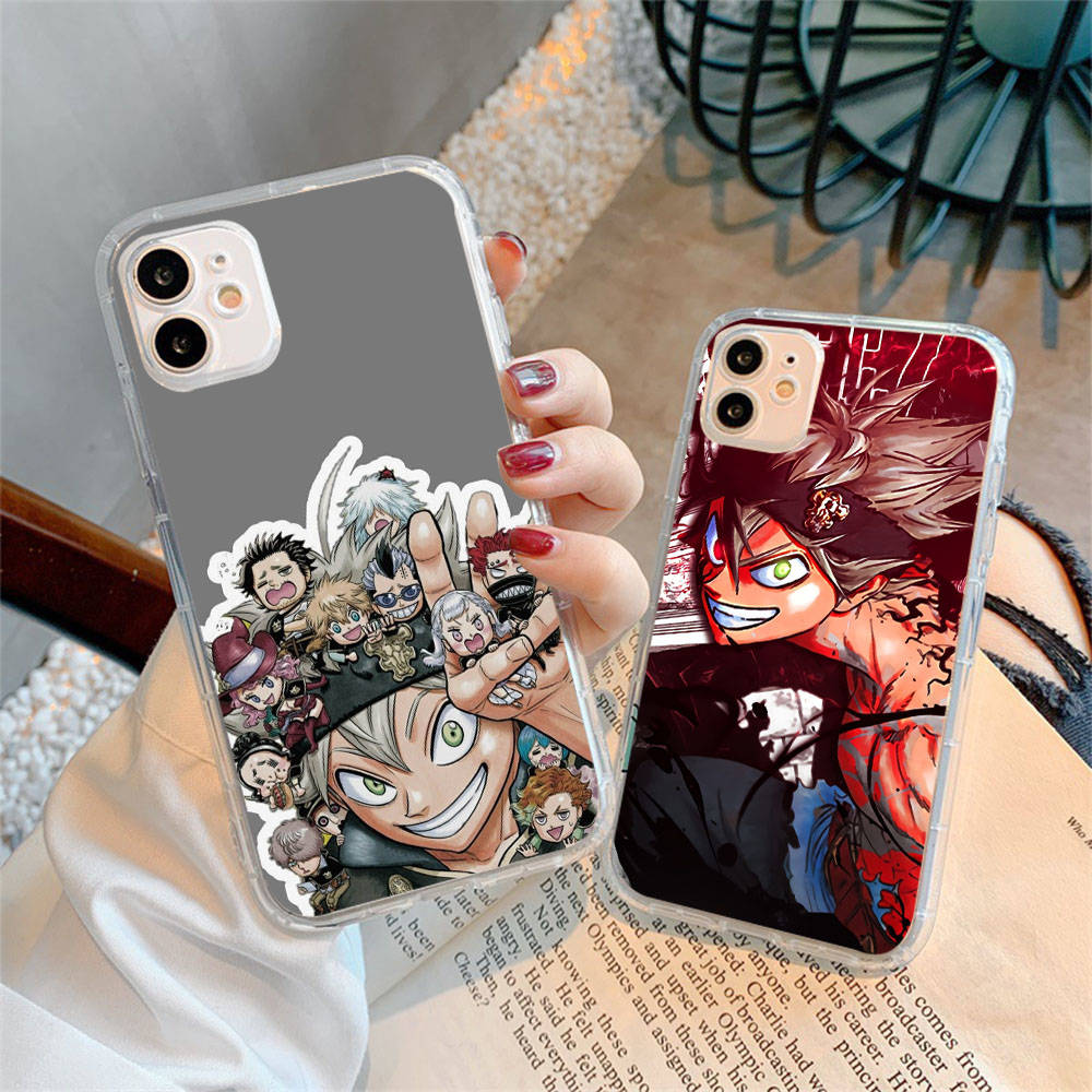 Hülle für Samsung A04 A14 A23 A34 A54 M23 M33 M52 M53 Realme 10 9 C30S C35 C55 VIVO Y02S Y21 Y51 X80 Pro Transparente Hülle WI84 Black Clover Asta