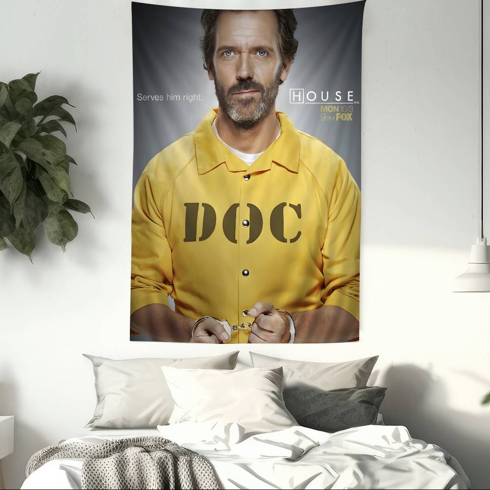 House MD TV Classic Vintage Hippie Wall Hanging Tapestries for Living Room Home Dorm Decor Kawaii Room Decor