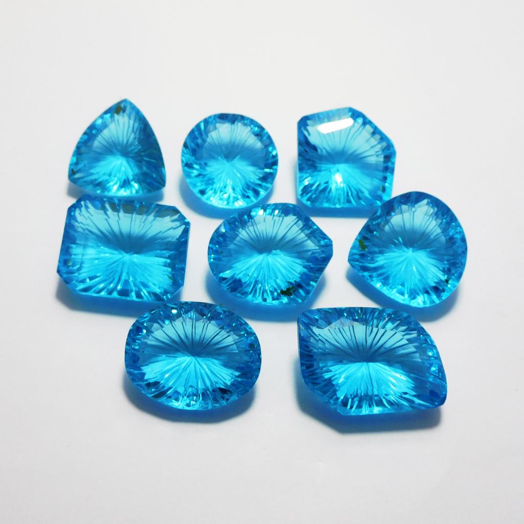 Natural Blue Topaz Pendant Size 500 Ct Mix Shape Ring Size Verified Gemstone p-224.-k