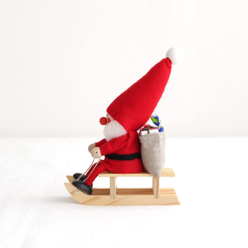 NORDIKA Nisse Christmas Wooden Doll On a Sleigh Red (Santa / / NRD120072)
