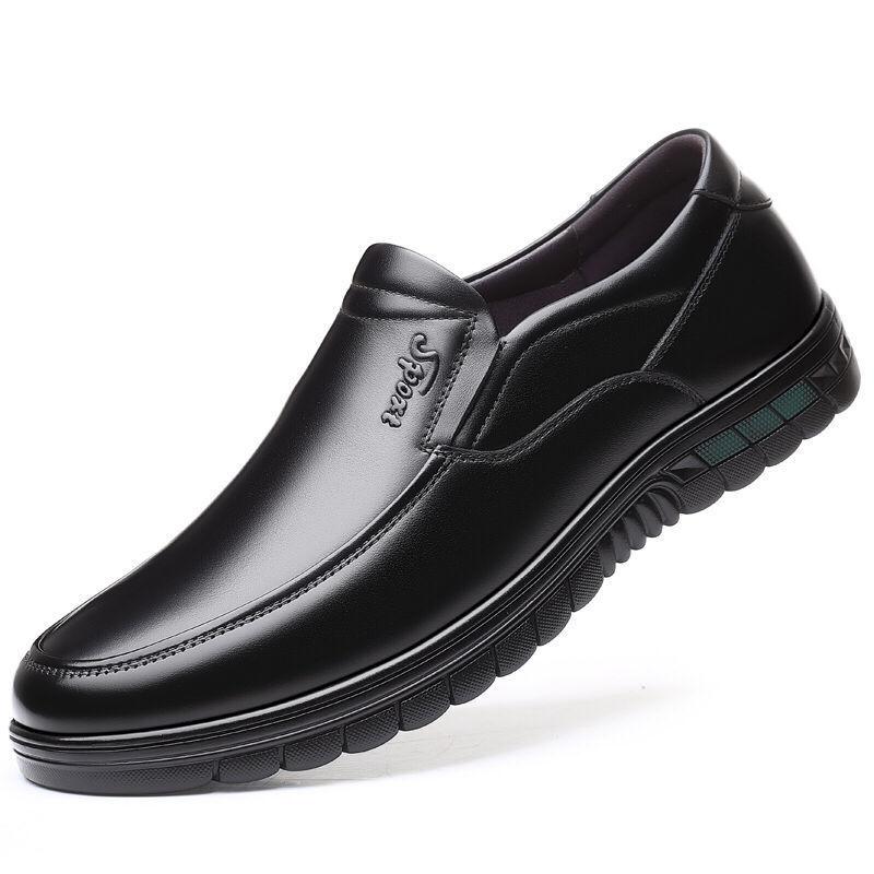 2025 summer new men's hollow sandals first layer cowhide middle-aged and elderly father shoes breathable casual shoes overshoes