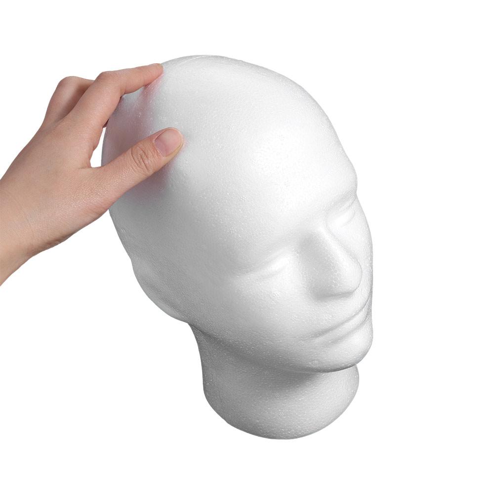 Shopping Mall Closet Holder White Foam Head Model Wig Hat Cap Male Mannequin Head Glasses Headset Display Stand Rack