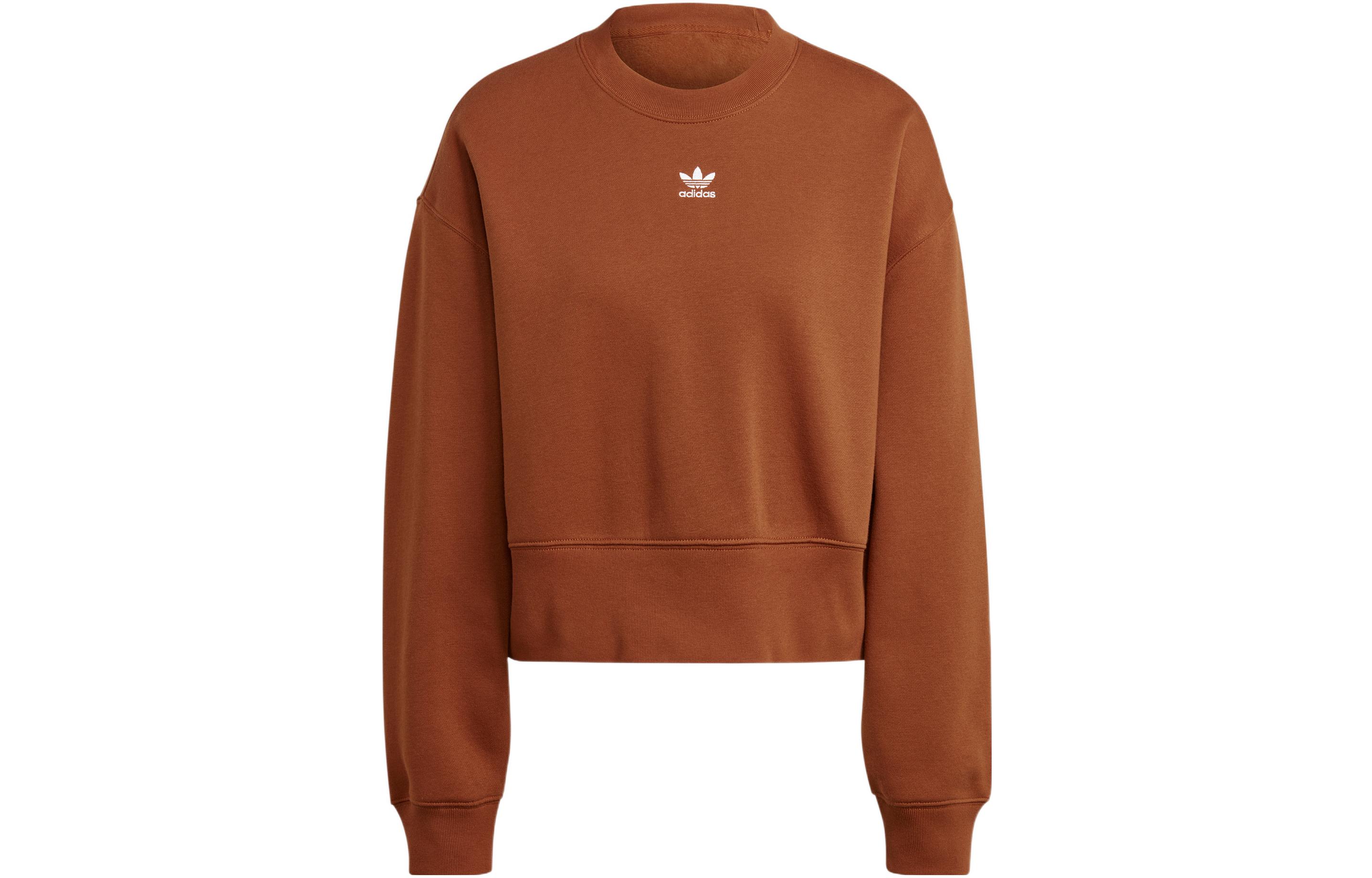 Adidas Originals Sweatshirts Women s Rusty Gray Crew Neck Moderate Regular IK7695 L