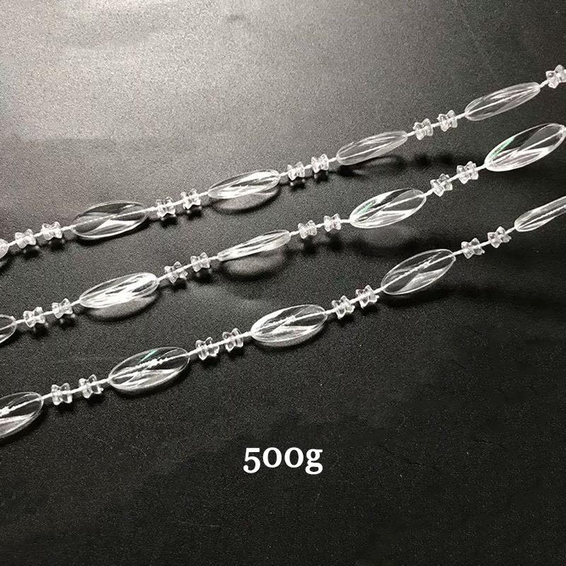 

WTEMPO Прозрачные Раздельные Шторки из Бусин для Дверных Проемов, Подвесные Шторки из Бусин, Шторки-нити с Кисточками, Шторки из Бусин, Ширма для Разделения Комнаты, Декорации 500g белый