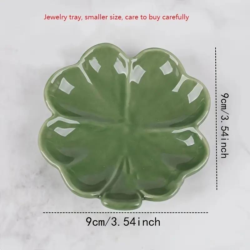 

1 шт. Керамический поднос для украшений, настольный, для косметики и аксессуаров, в скандинавском стиле, шкатулка для хранения в виде листа клевера, для свадебных подарков, подарков на день рождения