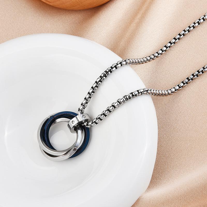 

Titanium Fashionforward Steel Necklace For Unisex Style With Eyecatching Geometric Pendant And Modern Appeal