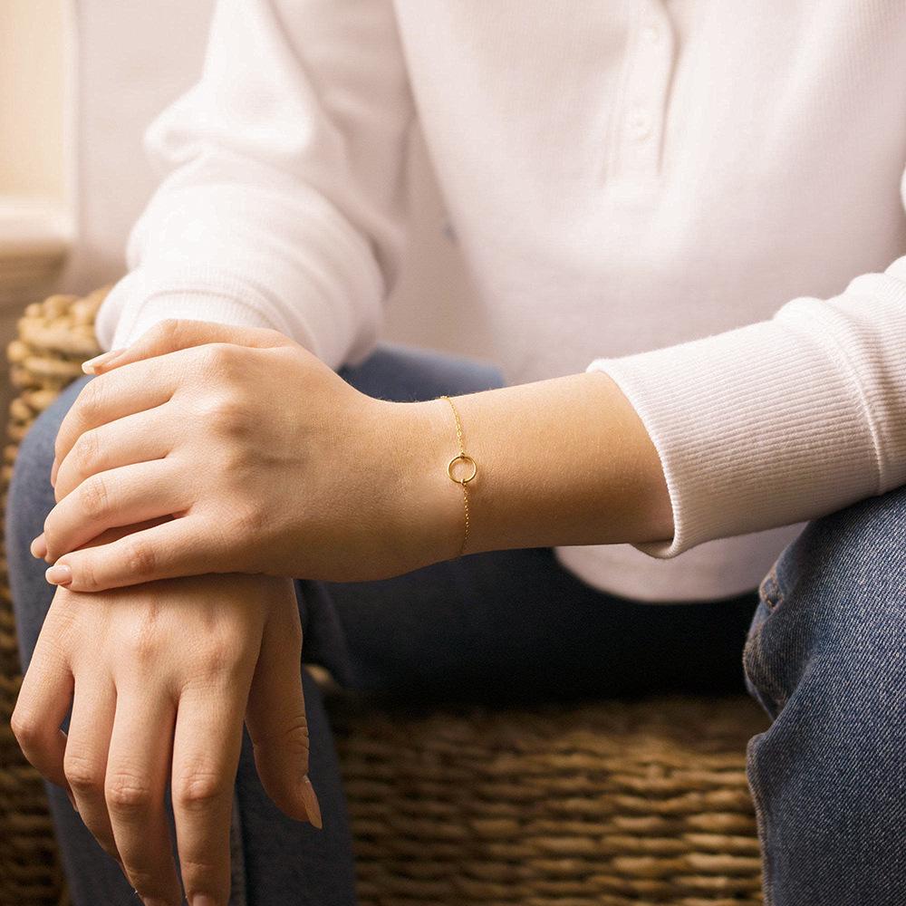 Stainless Steel Hollow Circle Bracelet for Women - Classic Design