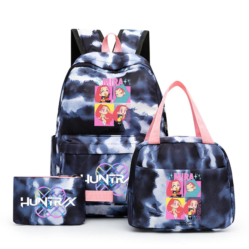 

3Pcs/set Anime K-pop Printed Backpack with Lunch Bag Pencil Case for Teenager Girl Boy Bookbag Large Capacity waterproof Travel Bag Kid Gift