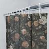 Luxury Floral Print Shower Curtain Dark Green Beige Colorful Water Repellent Bath Room Decoration Waterproof Curtain For Home De