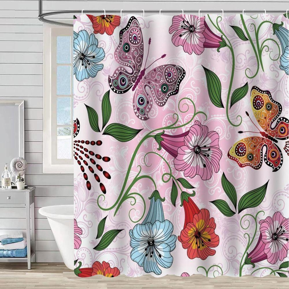Quick-Drying Waterproof Bath Curtain Washable Partition Curtain Shower Curtains Home Decoration