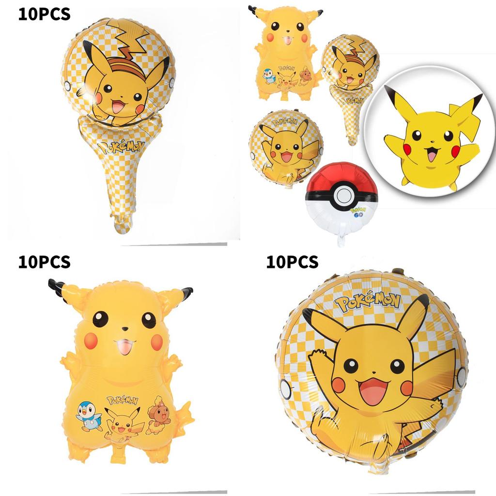 Pikachu Aluminiumfolienballon 18 Zoll Rund Cartoon-Tier Partydeko Für Geburtstagsfeiern