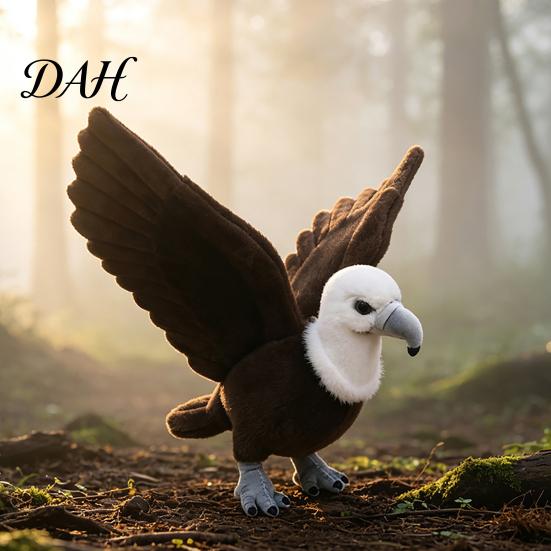 Soft Stuffed Bird Doll Realistic Plush Bald Eagle Doll, Animal Toy with Foldable Posable Wing Plushie Wings, Lifelike for Home Decor And Educational