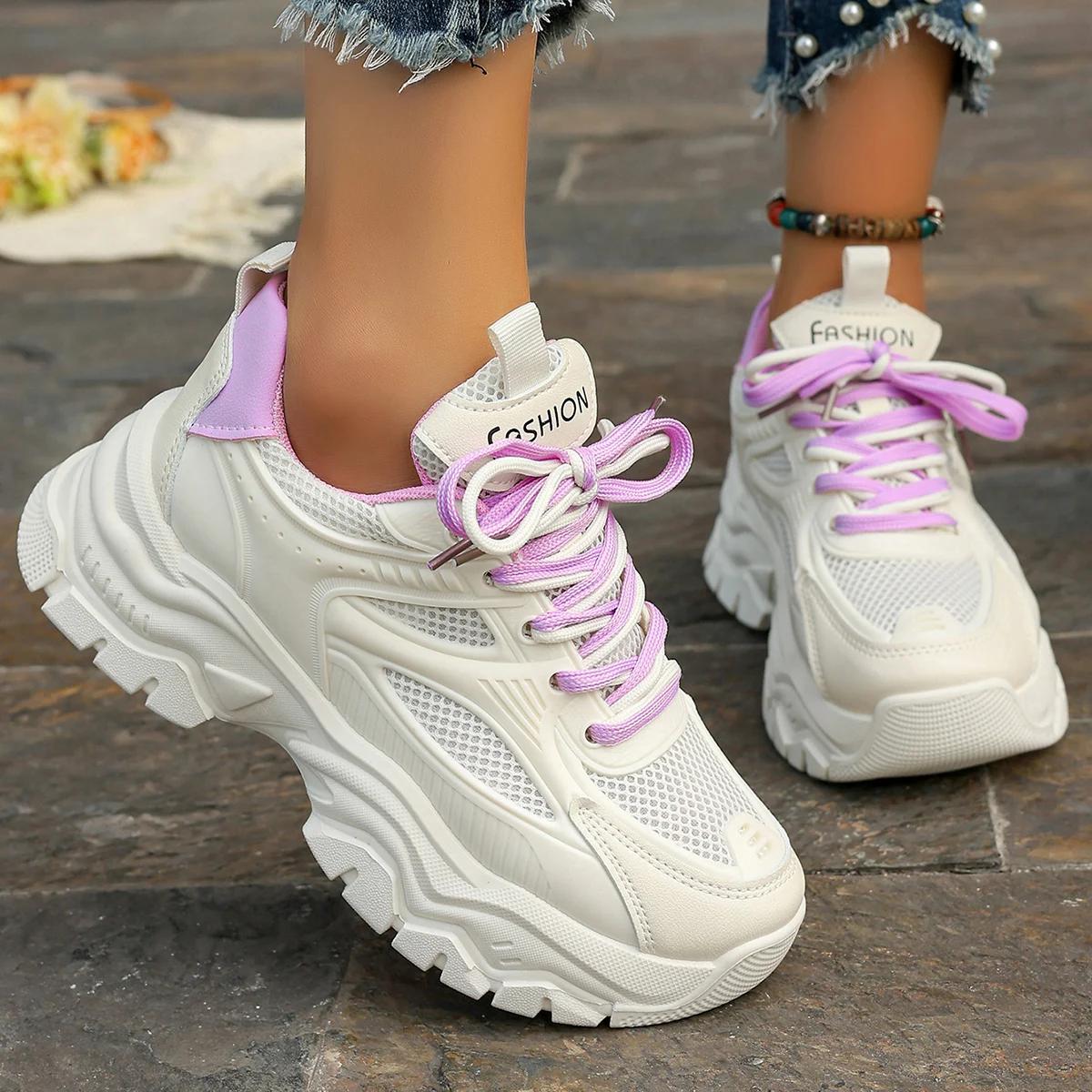 

Модные женские кроссовки, новые, увеличивающие рост, повседневные, удобные кроссовки, модные, уличные, дизайнерские, вулканизированные, для женщин, Zapatos De Mujer 40 фиолетовый