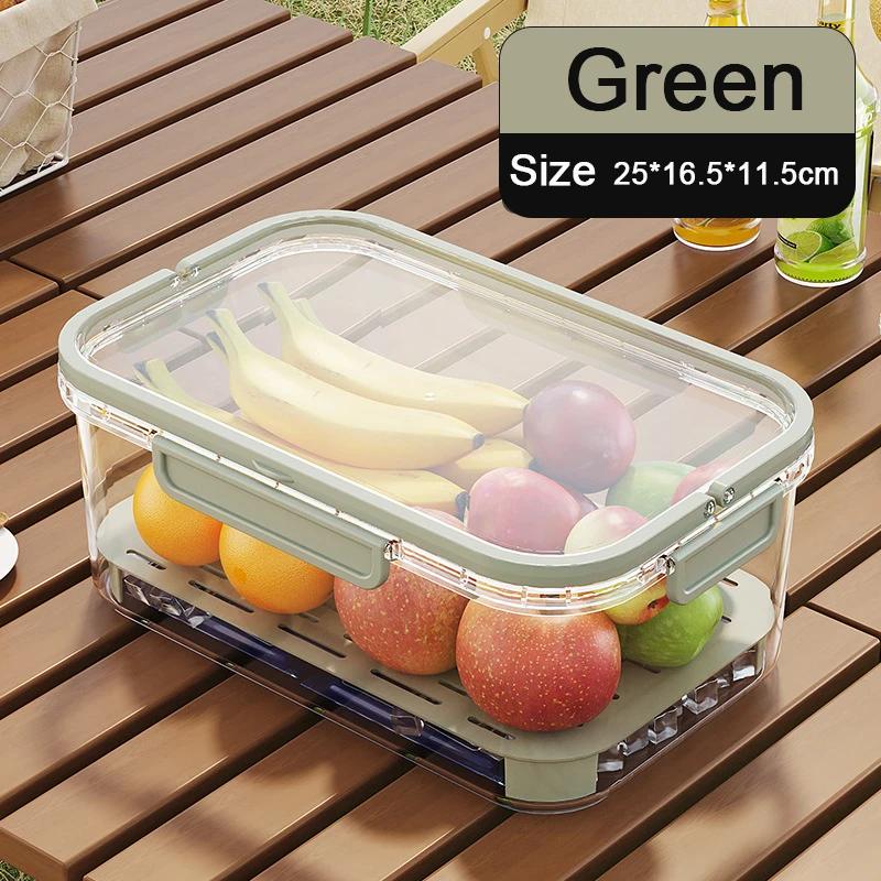 

Портативный ящик для хранения фруктов и овощей, контейнеры для хранения свежего мяса и еды на открытом воздухе, контейнеры для замороженных продуктов, органайзер для холодильника