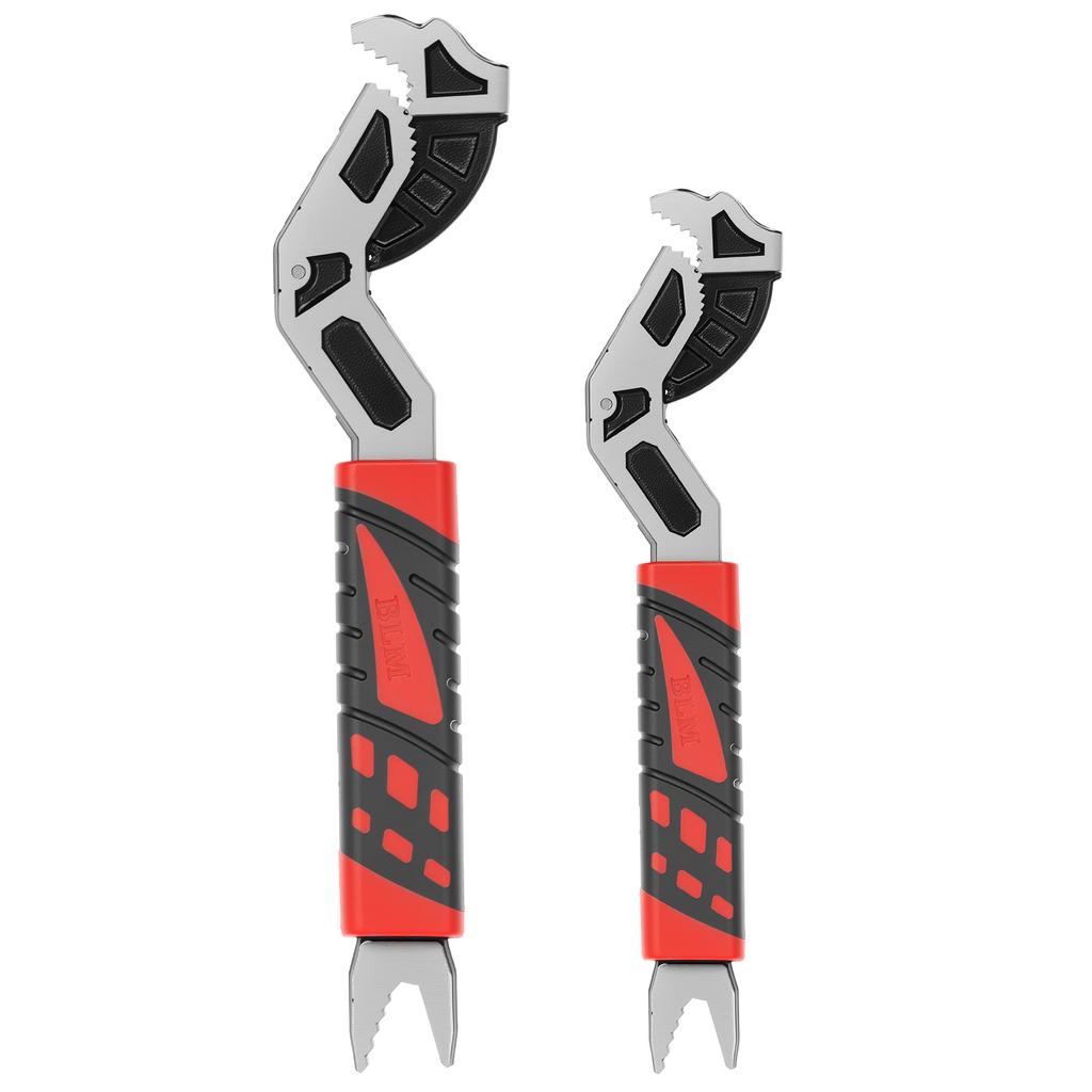 2 Pcs Self Locking Wrench 8inch/12inch Carbon Steel Self Locking Wrenches Adjustable Spanner Set for Car Bicycle Mechanic Repair