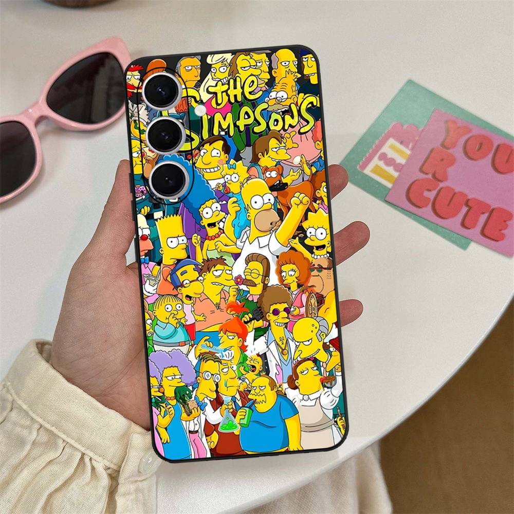 

Funny Cartoon S-Simpsons Phone Case For Samsung S 24 Fe 25 Ultra Plus 20 Lite 21 30 22 23 24 22 Ultra 5G Fundas Samsung S24 Plus