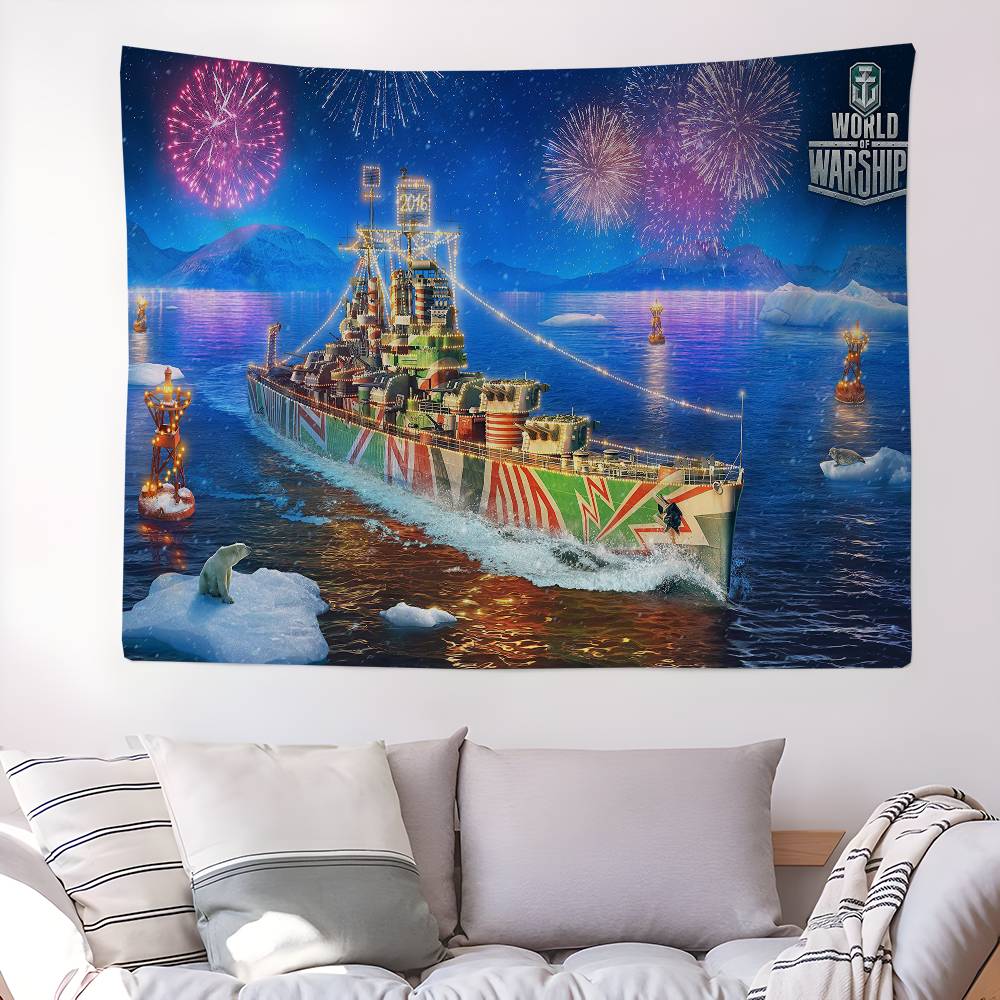 Warships Games World Of Warships Printed Large Wall Tapestry Cheap Hippie Wall Hanging Bohemian Tapestries Mandala Home Decor