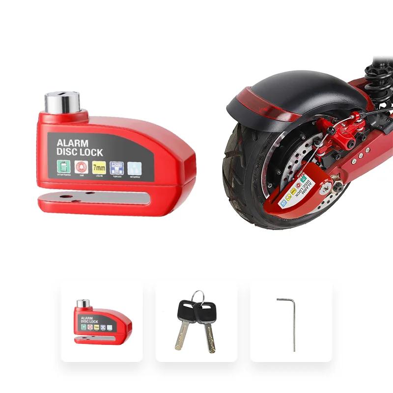 Electric Scooter Motorcycle Alarm Disc Lock Metal Waterproof Anti-theft Brakes Disc Lock Motorcycle Bicycles Scooter Bike Parts
