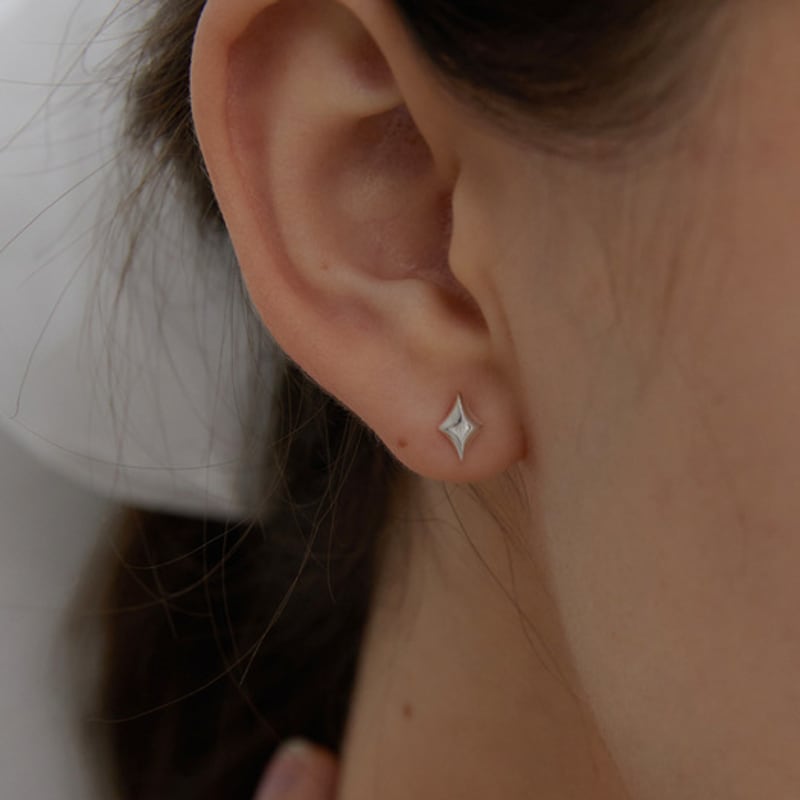 GETMEBLING Star Point Silver Earring