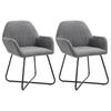 Vidaxl Dining Chairs, 2 Pcs, Dark Grey, Fabric Upholstered