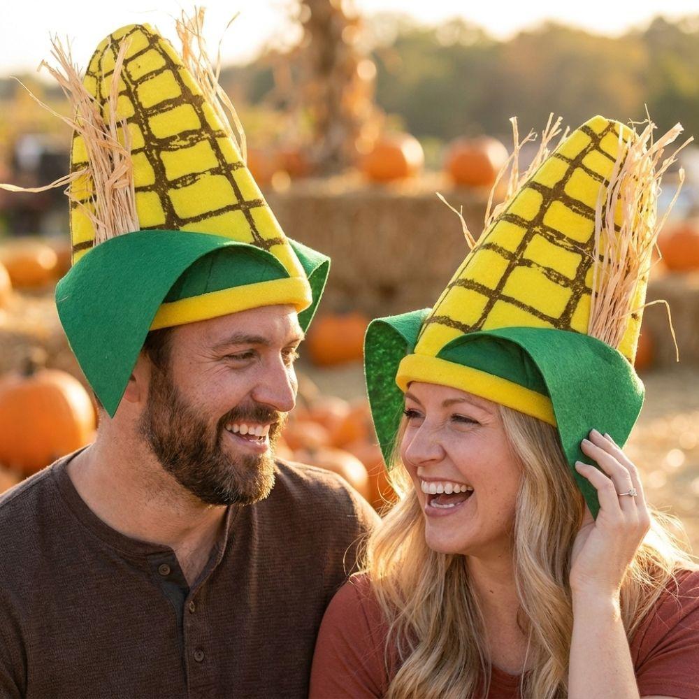 Comfortable Elastic Fit Corn Shaped Funny Party Hat Soft Felt Quirky Cosplay Cap  Cosplay Event
