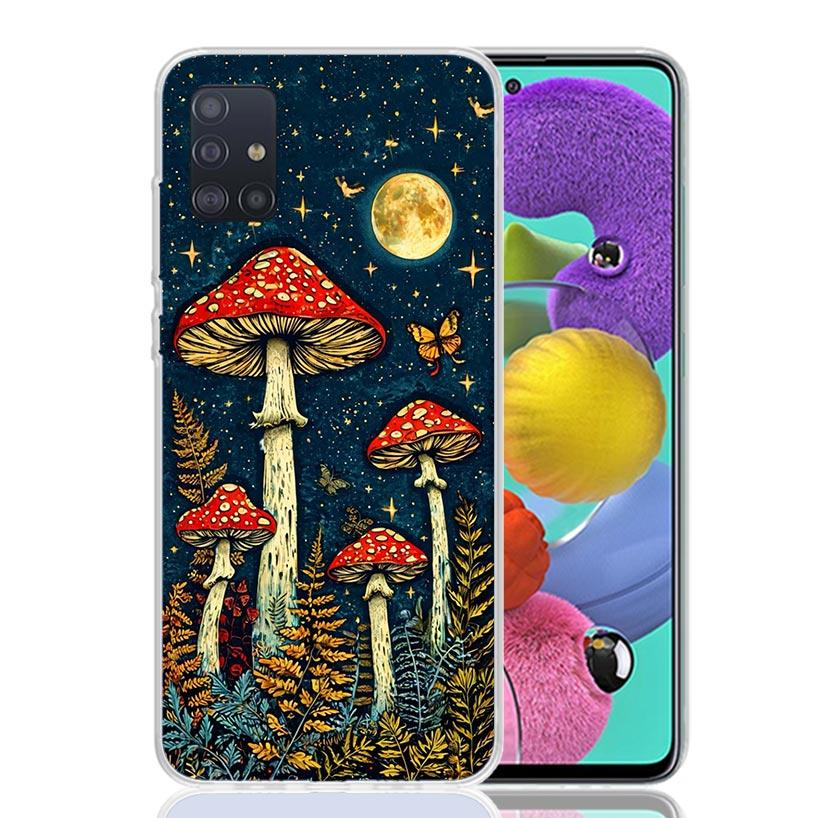 Colorful Mushroom Phone Case for Samsung Galaxy A52 A51 A50S A12 A22 A32 A72 A10S A30S A31 A71 Note 20 Ultra 10 Plus S10 Galaxy