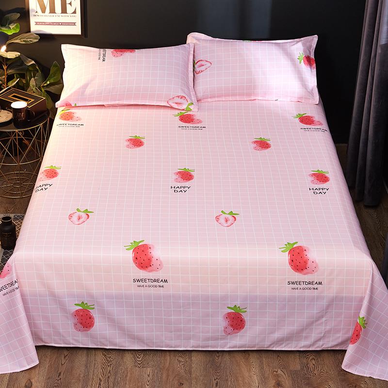 Washed Cotton Flat Sheets Summer Breathable Bedroom Bedding Mattress Cover Soft Minimalist Double Bed Sheet 180x230cm Household