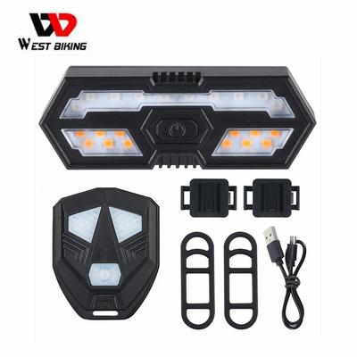 WEST BIKING 5m Remote Bike Taillight LED Turn Signal MTB Bicycle Light Waterproof USB Rechargeable