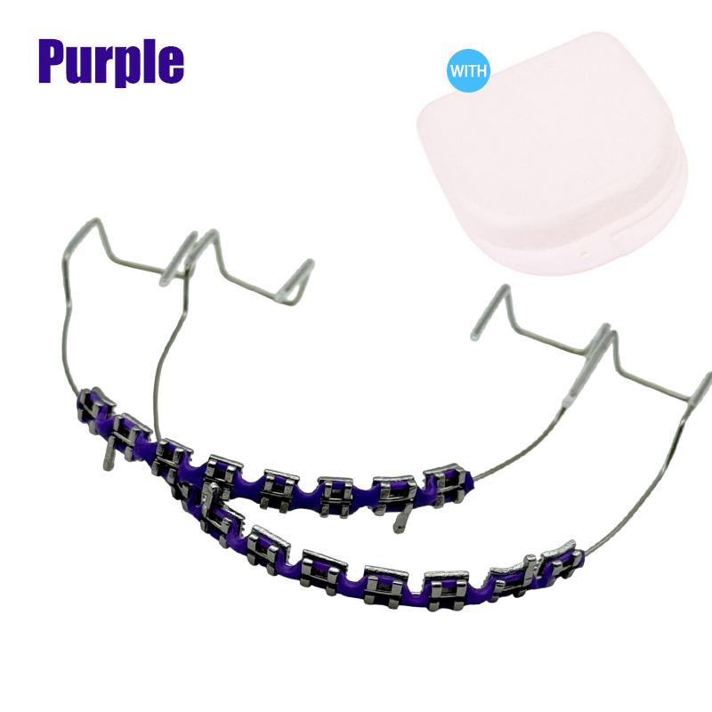 

1 пара стоматологических брекетов с крючком, аксессуары для украшения зубов, металлические дуги, разноцветные ортодонтические лигатурные резинки