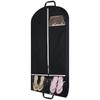 Black Polyester Garment Dust Bag with Multi Clear Pockets Hanging Clothes Storage Bag Wardrobe Clothing Protective Cover
