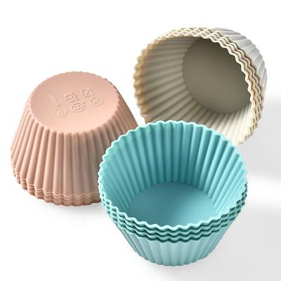 Silikon Muffin Kupası Yuvarlak Yapışmaz Gıda Sınıfı BPA Ücretsiz Bulaşık Makinesinde Yıkanabilir Kek Cupcake Pişirme