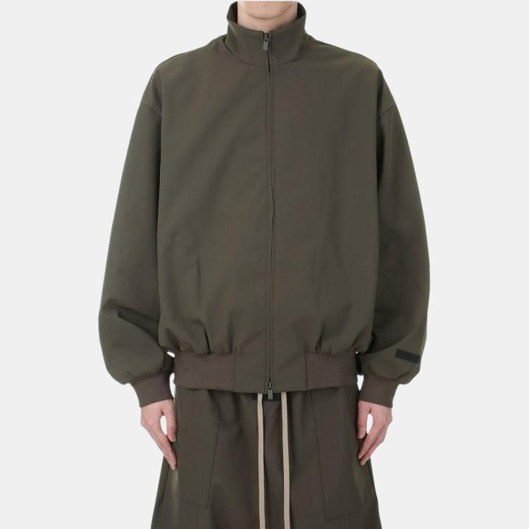 Fear of God Essentials Bonded Nylon Bomber Jacket Brown Men Outerwear 202HO246445F