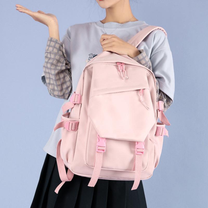 Student Backpack Solid Color Backpack Travel Bag Lightweight Casual Backpack