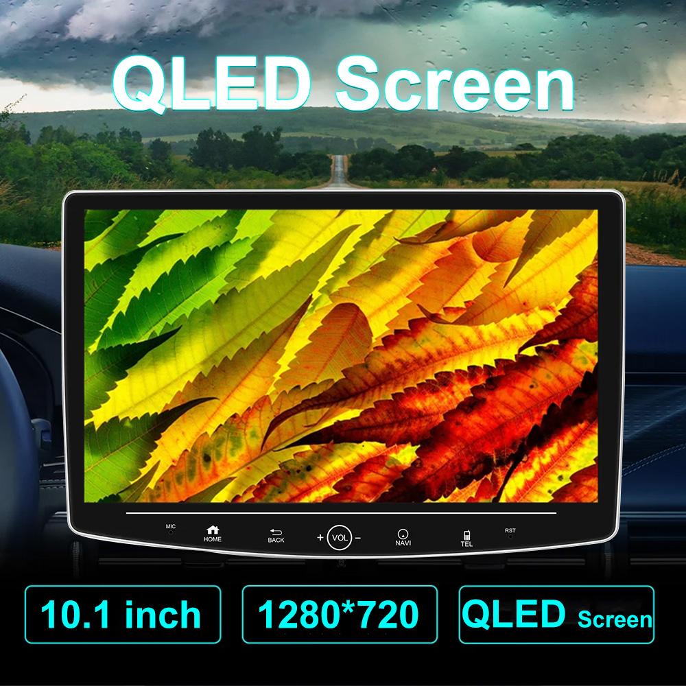 10.1 Inch Rotate Car Radio Knob Button Android Auto Apply Carplay DVD Multimedia Player Car Stereo GPS QLED Universal 1 Din