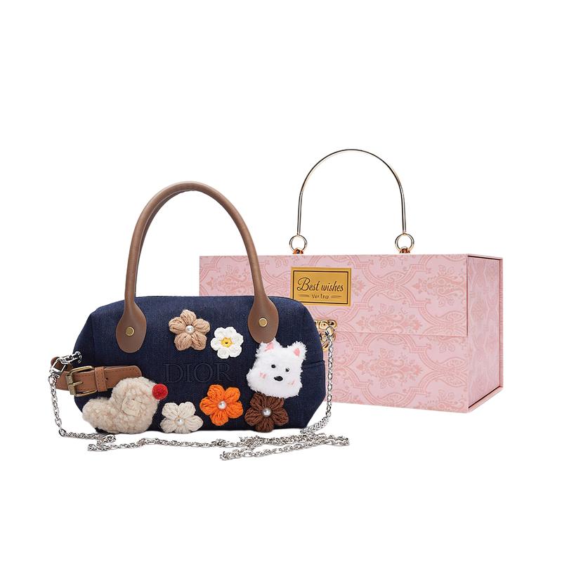 

DIOR [Customized Cosmetic Bag] Polyester Fiber Bubble Jellyfish Plush Party Shoulder Handbag белый
