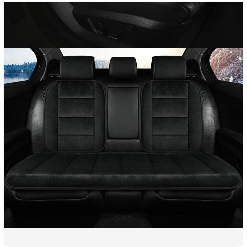 Coussin de Siège Auto d'Hiver Coton Duveteux Épaissi Peluche Courte Chaud Coussin de Siège Coussin de Canapé de Bureau Une Pièce avec Support Lombaire