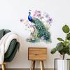 Peacock Flower Landscape Wall Sticker Self Adhesive Wallpaper for Bedroom Living Room Home Decor