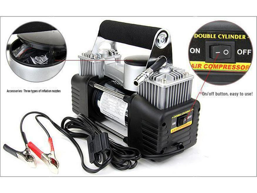 220V Dual Cylinder Electric High Pressure Car Tire Pump for Home Use