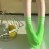 10 Pairs of Women's Three-striped Neon Mid-calf Socks