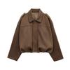 Giacca Blazer Sottile da Donna - Colore Unico Zip Up Streetwear Vestibilità Larga