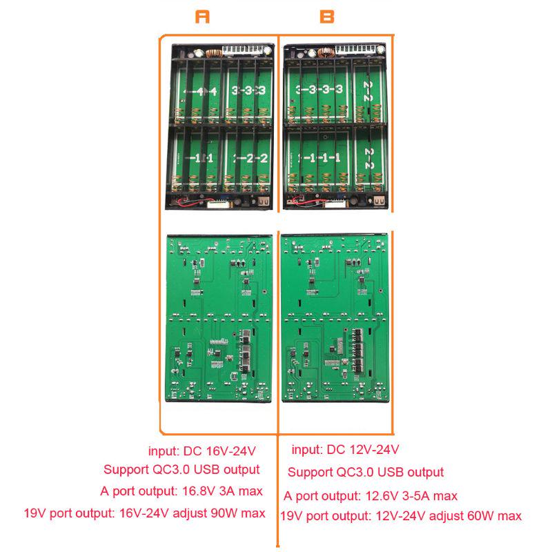 18650 Batteri Powerbank för Fodral Förvaringslåda 12V-24V 16V-24V USB-Port Mobil en Laddare Batterihållare Laddningsbox