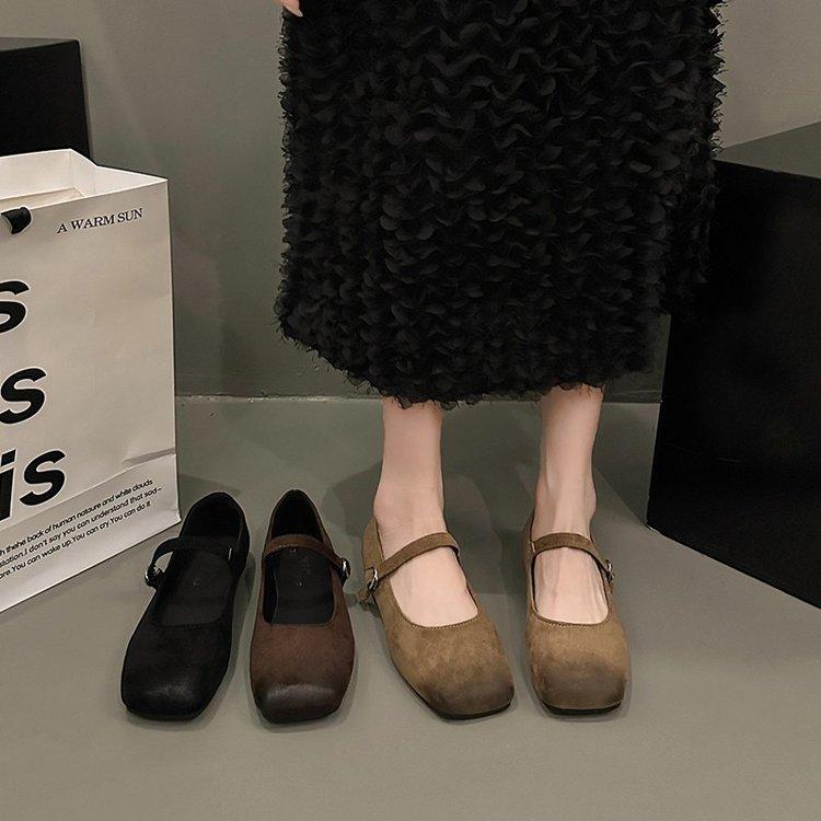 Modische und bequeme Retro-Damenschuhe Mori-Frauen Machen Alte Reibfarbe Ein-Wort-Riemen Mary Jane Schuhe