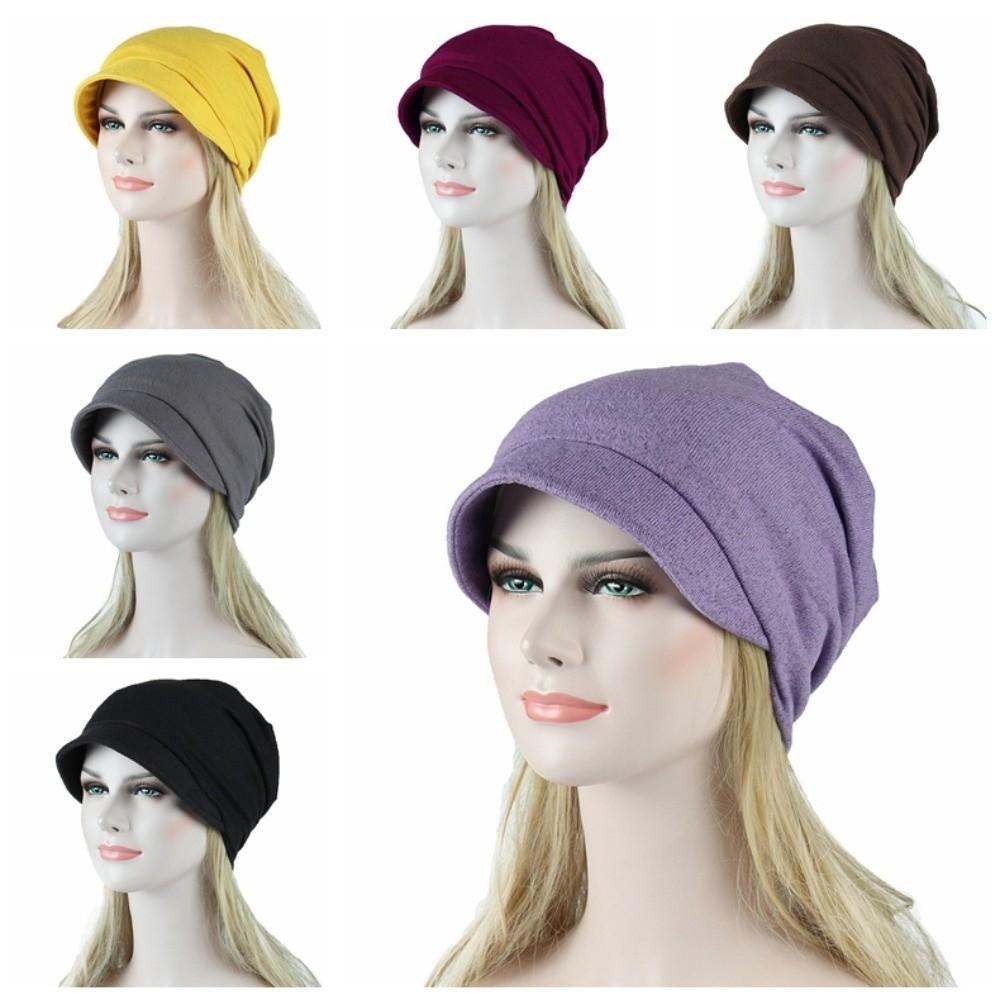With Brim Brimmed Basin Hat Sun Protection Turban Hat Versatile Headwear Hats  Bald Confinement
